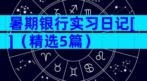 暑期银行实习日记[]（精选5篇）